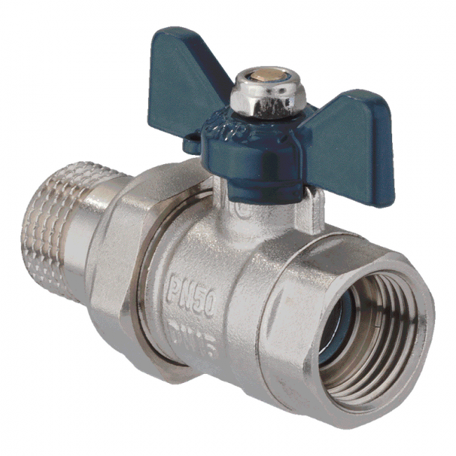 Кран шаровой со сгоном вн-нар бабочка Aqualink, Размер крана: 3/4" ,фото 2