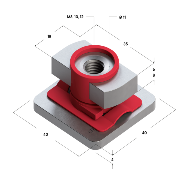 Гайка быстрого монтажа TNQ 41 8F M10 (90/30 шт/кор) Termoclip ,фото 2