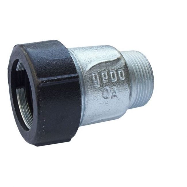 Соединитель обжимной из чугуна, с наружной резьбой, тип AK для стальных и РЕ труб, 1", Gebo, 17.195.00.03, Размер изделия: 1" 