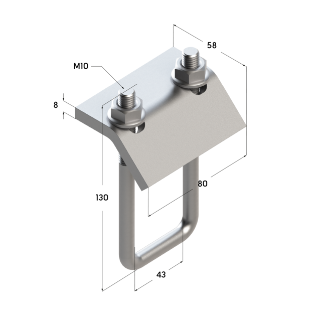 Зажим балочный TBC 41 (41-82) М10 Hdg Termoclip ,фото 3