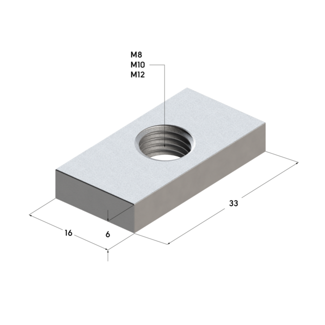 Гайка профиля TN 38-40 6F М10 (900/100 шт/кор) Termoclip ,фото 3