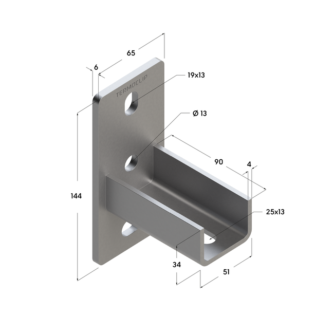 Фланец седельный продольный TSF L 38-41 6F2 Termoclip ,фото 2
