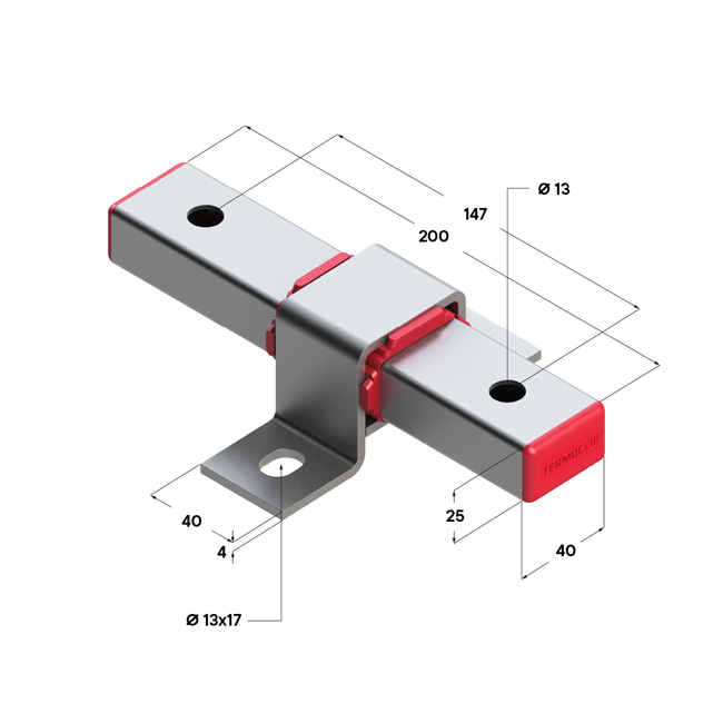 Опора скользящая TSA B40x25 F2 Hdg Termoclip ,фото 4