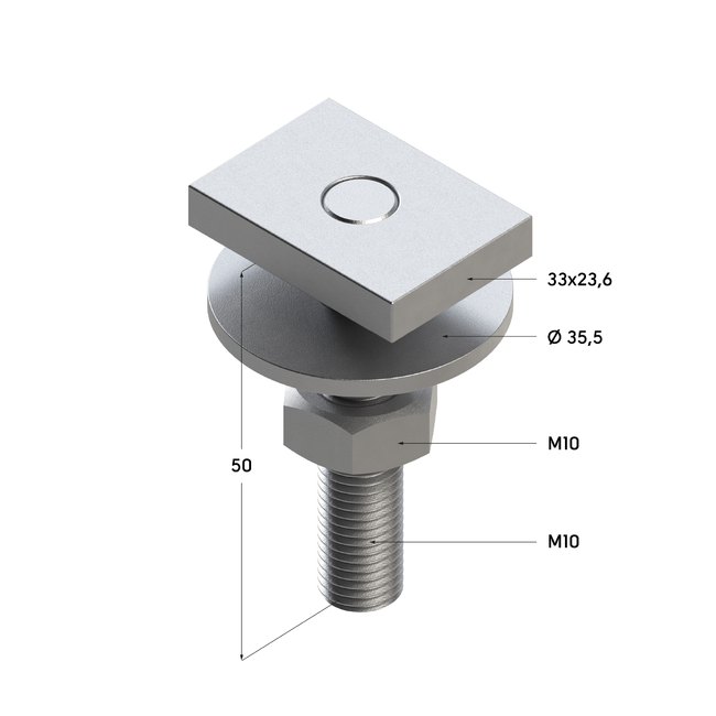 Болт T-образный универсальный TBТ U 28-40 6F М10x40 (140/70 шт/кор) Termoclip ,фото 3