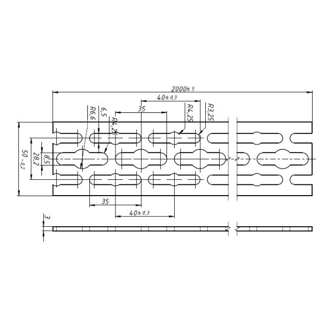 Шина монтажная сантехническая 2000x50x2,5 мм ,фото 3