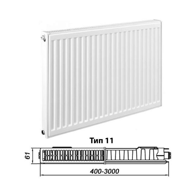 Радиатор стальной панельный Kermi FKO Тип 11 высота 400 mm боковое подключение, Длина, мм: 1200 ,фото 3