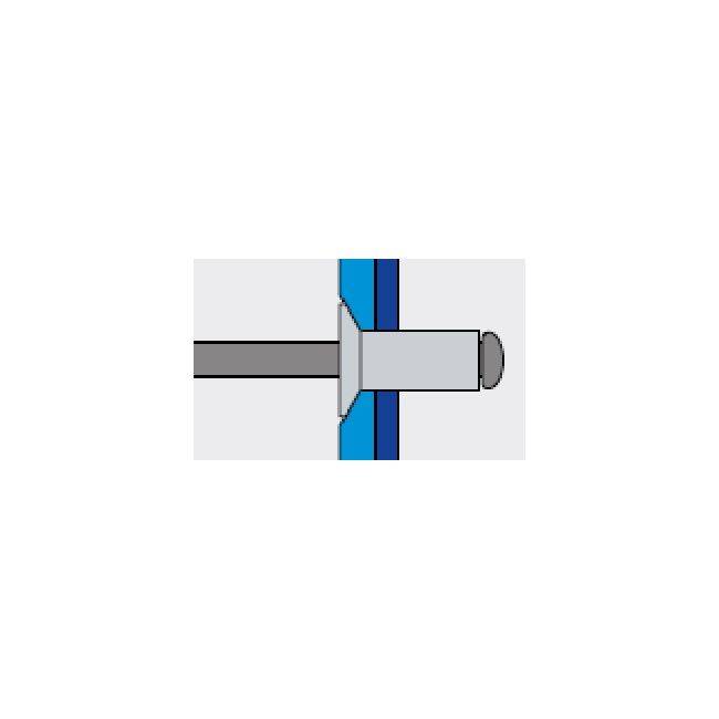 Заклепка вытяжная Нерж/Нерж 4,8х14 потайной бортик 120° Bralo, Диаметр гильзы, d1 мм: 4,8, Длина гильзы, L  мм: 14 ,фото 3