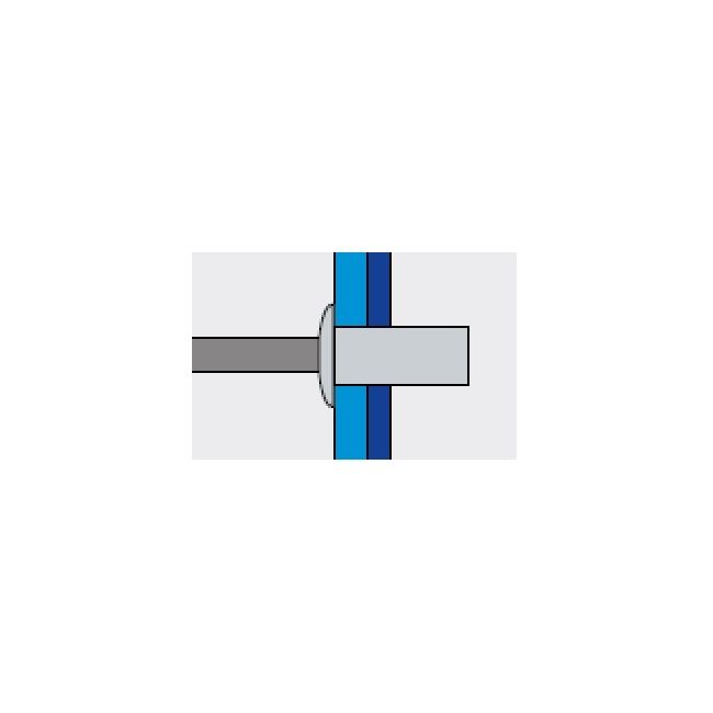 Заклепка вытяжная Нерж/Нерж 3,2х9,5 закрытая / станд. бортик Bralo, Диаметр гильзы, d1 мм: 3,2, Длина гильзы, L  мм: 9,5 ,фото 3