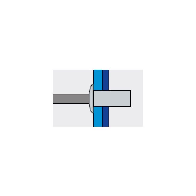 Заклепка вытяжная Медь/Ст 4,0х10 закрытая / станд. бортик Bralo, Диаметр гильзы, d1 мм: 4, Длина гильзы, L  мм: 10 ,фото 3