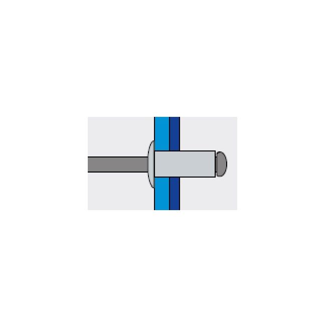 Заклепка вытяжная Медь/Бронза 4,0х16 станд. бортик Bralo, Диаметр гильзы, d1 мм: 4, Длина гильзы, L  мм: 16 ,фото 3