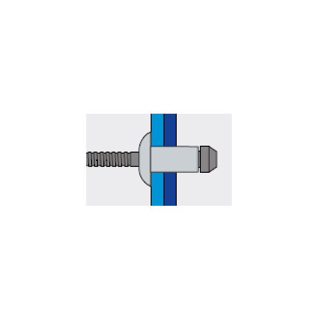 Заклепка вытяжная Нерж/Нерж 4,8х9,5 для мягких материалов / станд. бортик Bralo, Диаметр гильзы, d1 мм: 4,8, Длина гильзы, L  мм: 9,5 ,фото 3