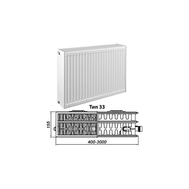 Радиатор стальной панельный Kermi FKO Тип 33 высота 500 mm боковое подключение, Длина, мм: 1600 ,фото 3