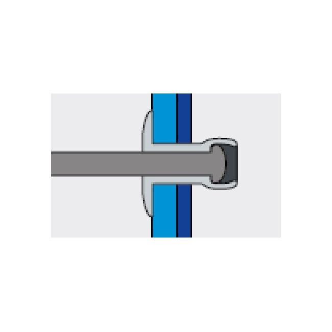 Заклепка вытяжная Ал/Ст 5,0х12 шир. бортик 11 мм Bralo, Диаметр гильзы, d1 мм: 5, Длина гильзы, L  мм: 12,0, Диаметр бортика, мм: 11 ,фото 4