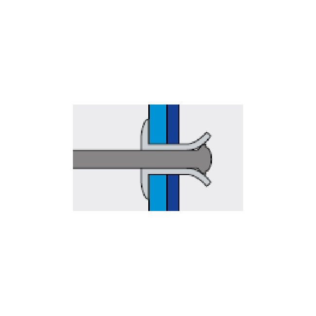 Заклепка вытяжная Ал/Ст 4,8х10 лепестковая / шир. бортик 14 мм Bralo, Диаметр гильзы, d1 мм: 4,8, Длина гильзы, L  мм: 10 ,фото 4