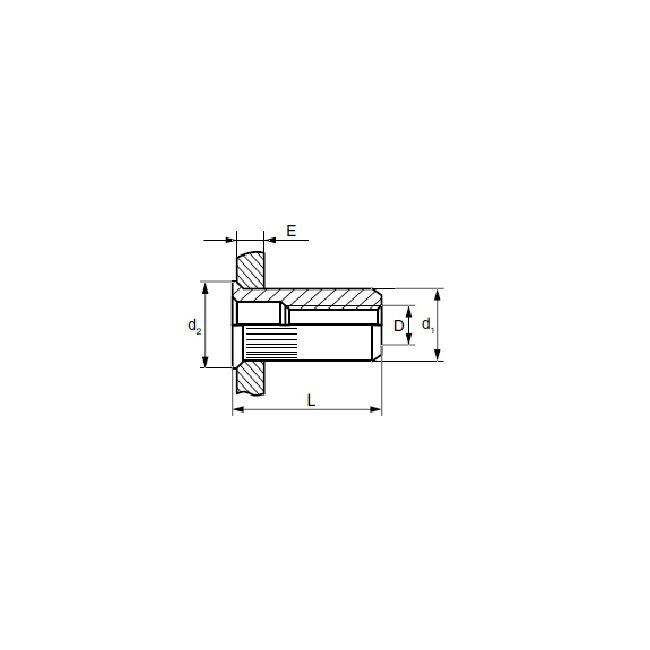 Заклепка с внутр. резьбой М6 СТ-УБН с насечкой E>3,0 Bralo, Внутренняя резьба: М6, Длина гильзы, L  мм: 16,5 ,фото 2