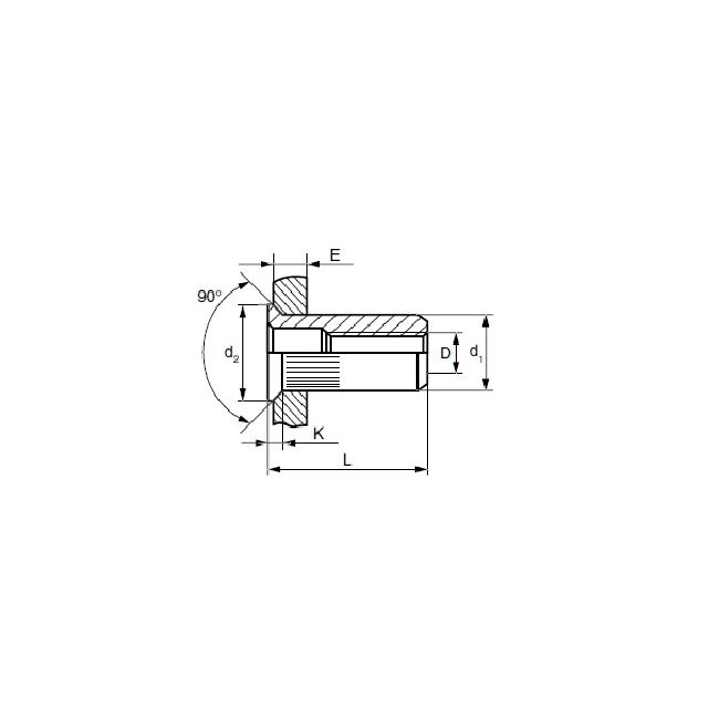 Заклепка с внутр. резьбой М6 СТ-ПБН с насечкой Fasty, Внутренняя резьба: М6 ,фото 2