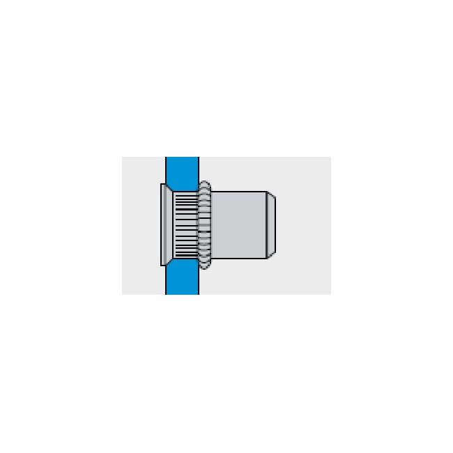 Заклепка с внутр. резьбой М4 СТ-ПБН с насечкой Bralo, Внутренняя резьба: М4, Длина гильзы, L  мм: 11 ,фото 4