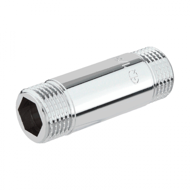 Удлинитель хромированный (сгон) нар-нар 1/2"-200 Aqualink 04553, Диаметр подключения, дюйм: 1/2х200 ,фото 2