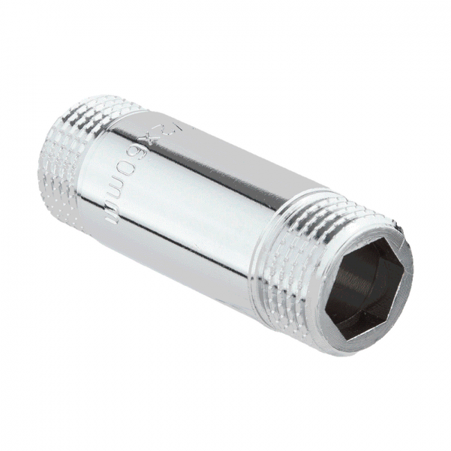 Удлинитель хромированный (сгон) нар-нар 1/2"-50 Aqualink 02471, Диаметр подключения, дюйм: 1/2х50 