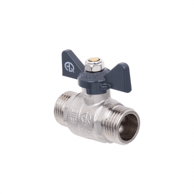 Кран шаровой нар-нар бабочка Aqualink, Размер крана: 1/2" 