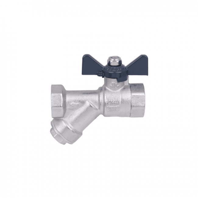 Кран шаровой вн-вн  с фильтром бабочка Aqualink, Размер крана: 3/4" ,фото 2