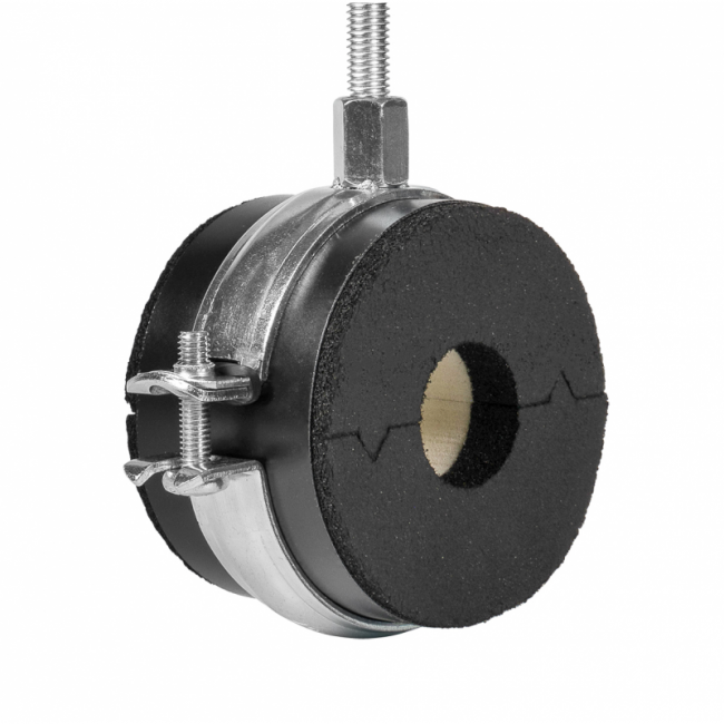 Термоизолирующий блок с хомутом для трубы 89 мм, толщ. изол. 32 мм, Для трубы диаметром, мм: 89, Толщина изоляции, мм: 32 