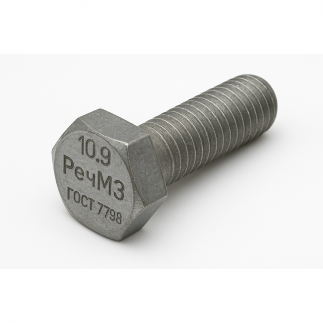 Болт ГОСТ 7798 (DIN933) кл.пр. 10.9 оцинк. 12х100 РечМЗ, Диаметр болта, мм: M12, Длина болта, мм: 100 