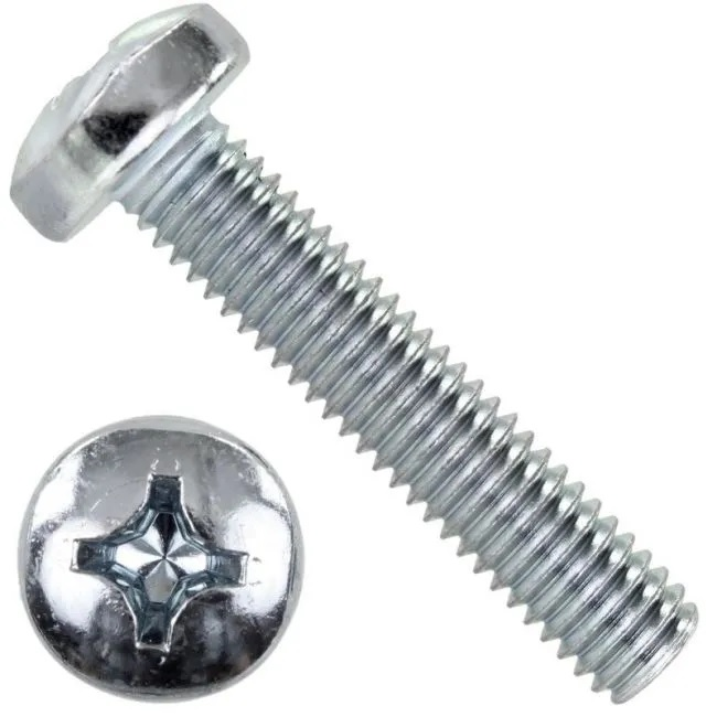 Винт M5x30 мм полусф. головка, цинк, DIN 7985, Диаметр винта, мм: M5, Длина винта L, мм: 30 