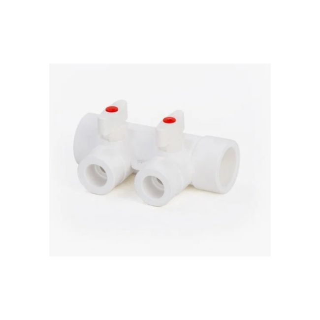 Коллектор с шаровыми кранами PPR 40 х 2 Lammin Lm31081002040, Размер изделия: 40х2 