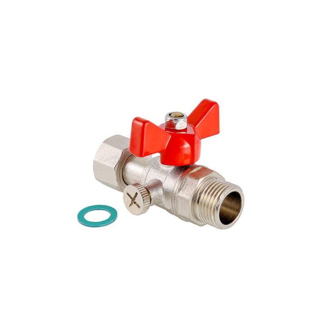 Кран шаровой для подключения манометра. VT.806.N.0404, 1/2"x1/2", Valtec, Размер крана: 1/2" 