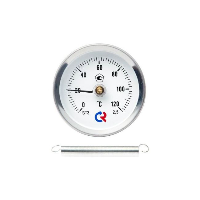 Термометр БТ-30 накладной. 0-120 °С, кл. точн. 2,5, Росма, Диаметр корпуса,мм: 63, Диапазон измерений, °С: 0-120 