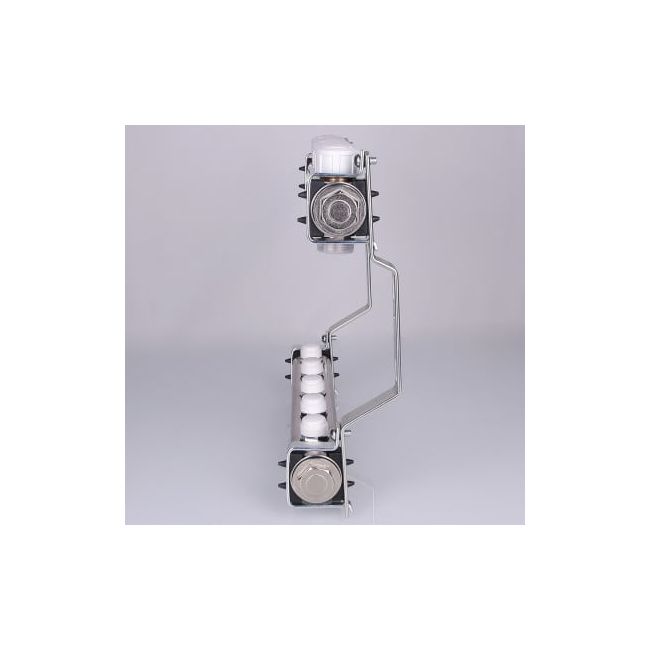 Коллекторный блок из нержавеющей стали с регулирующими и балансировочными клапанами 1"х7 вых.евроконус 3/4". VTc.582.EMNX Valtec, Количество выходов: 7 ,фото 3