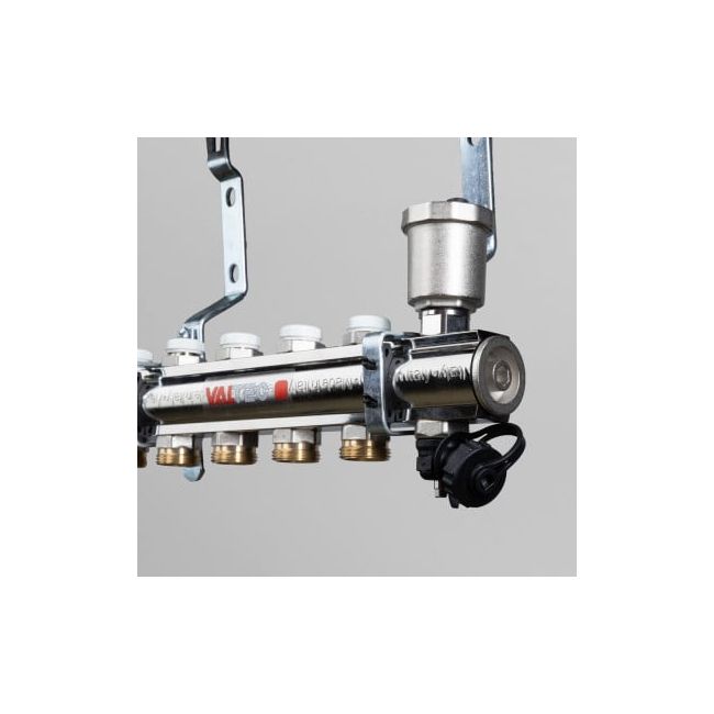 Коллекторный блок латунный c регулирующими и балансировочными клапанами 1"х10 вых. евроконус 3/4". VTc.594.EMNX Valtec, Количество выходов: 10 ,фото 5