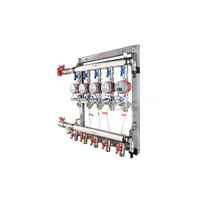 Узел этажный покварт-го учета, без переп-го клапана, ввод СЛЕВА 1", кол-во вых 2 Valtec VT.GPM.06S04.L2, Размер изделия: 1, Количество выходов: 2 