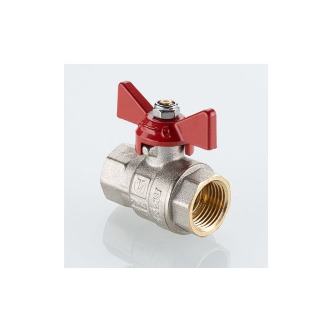 Кран шаровой BASE-ГОСТ полнопроходной с рукояткой-бабочкой вн.-вн. DN20 PN40 3/4", Размер крана: 3/4" 