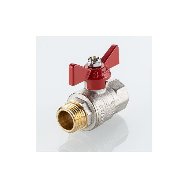 Кран шаровой BASE-ГОСТ полнопроходной с рукояткой-бабочкой вн.-нар. DN15 PN40 1/2", Размер крана: 1/2" ,фото 2