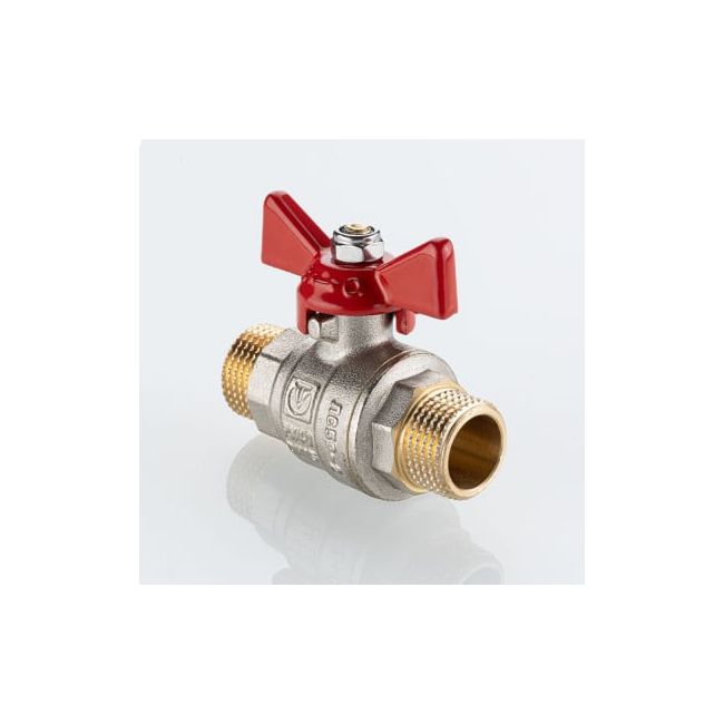 Кран шаровой BASE-ГОСТ полнопроходной с рукояткой-бабочкой нар.-нар. DN20, PN40, 3/4", Размер крана: 3/4" 