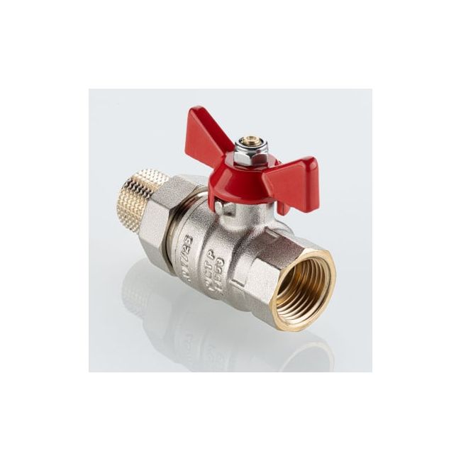 Кран шаровой BASE-ГОСТ со сгоном с рукояткой-бабочкой вн.-нар. DN25, PN40, 1", Размер крана: 1" 