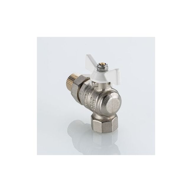 Кран шаровой BASE-ГОСТ угловой со сгоном с белой рукояткой-бабочкой вн.-нар. DN20, PN40, 3/4", Размер крана: 3/4" ,фото 4