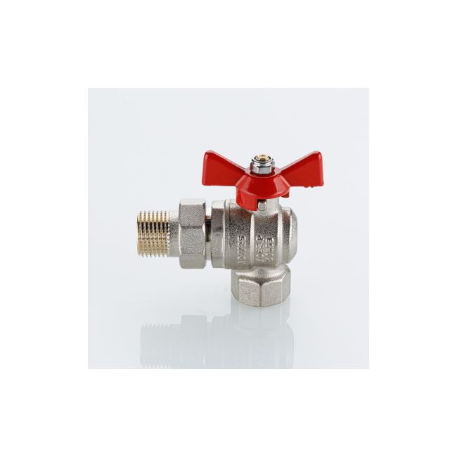 Кран шаровой BASE-ГОСТ угловой со сгоном с рукояткой-бабочкой вн.-нар. DN15, PN40, 1/2", Размер крана: 1/2" ,фото 3