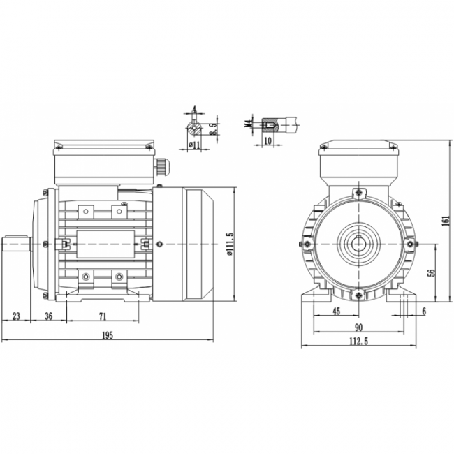 Электродвигатель АИРЕ 56C2 IM1081 (0,25 кВт/3000 об/мин) ,фото 3
