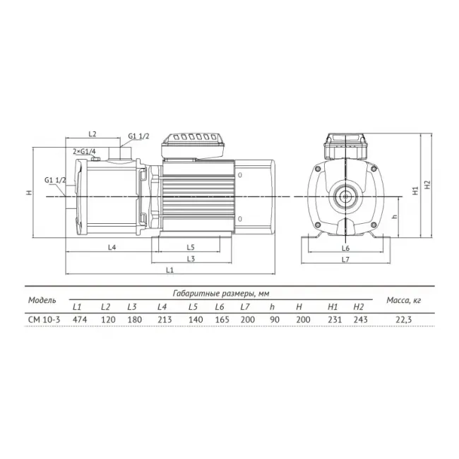 Многоступенчатый горизонтальный насос CM 10-3 ,фото 6