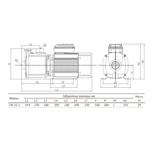 Многоступенчатый горизонтальный насос CM 25-2 ,фото 6