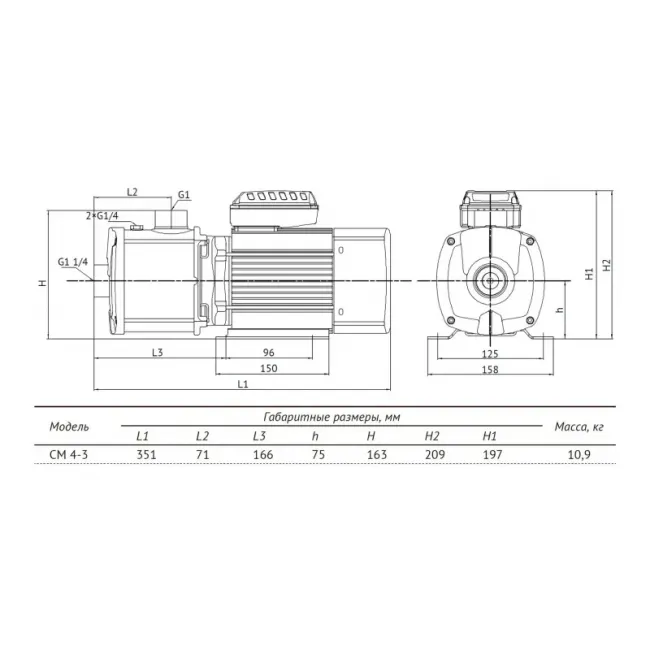 Многоступенчатый горизонтальный насос CM 4-3 ,фото 6