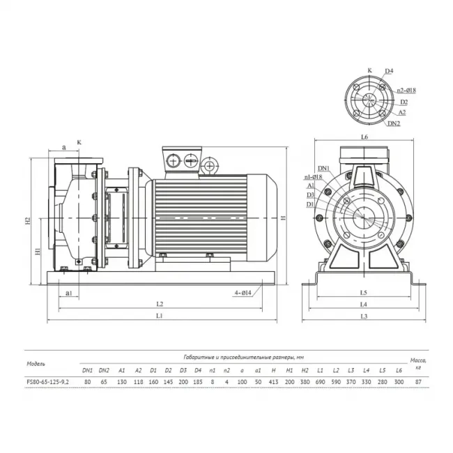 Насос FS80-65-125-9.2 центробежный горизонтальный одноступенчатый ,фото 7