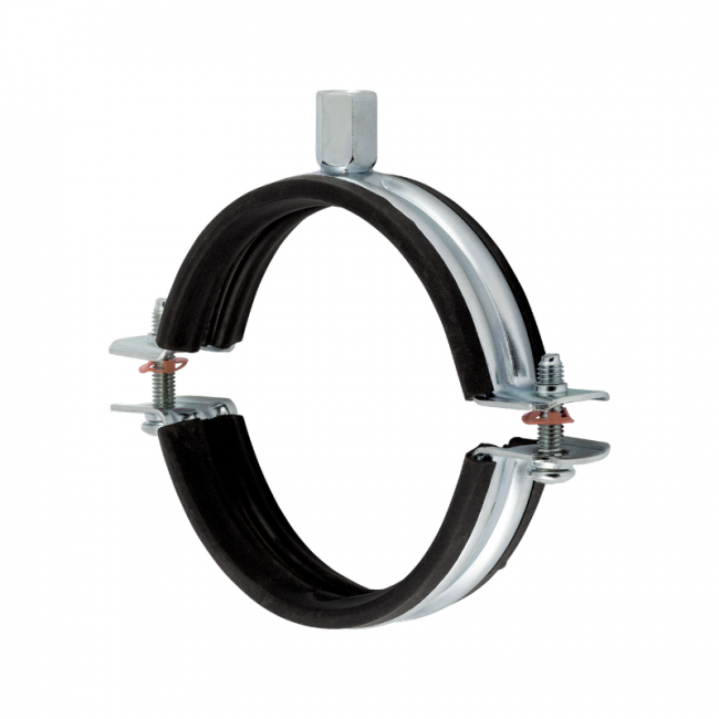Хомут EURO_QUICK с виброизоляционной резиной, Для трубы диаметром, мм: 20-25, Метрическая резьба: M8 