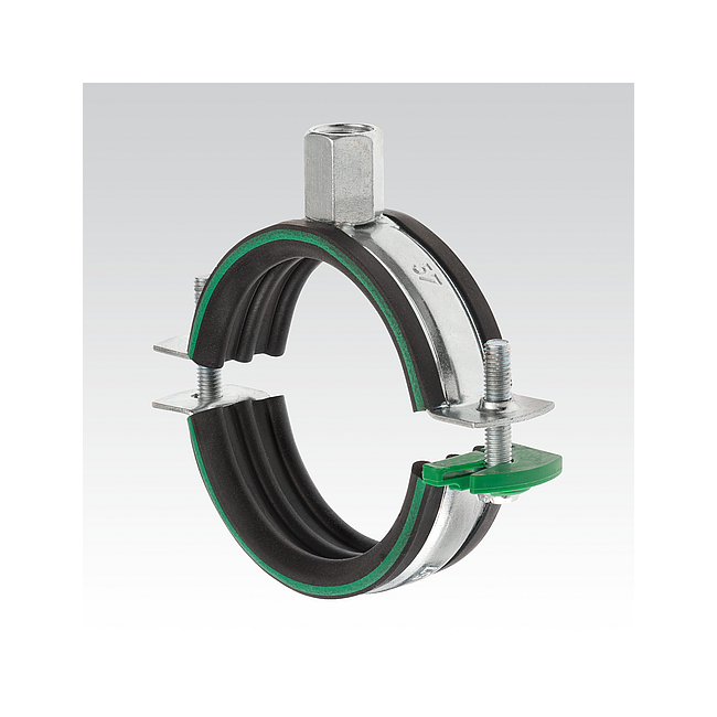 Хомут DUO DGL Mupro зелёный, Для трубы диаметром, мм: 82-85, Метрическая резьба: M8/M10 