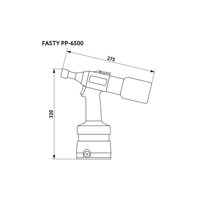 Пневмогидравлический инструмент для зажимных болтов и усиленных заклепок Fasty PP-6500 ,фото 2
