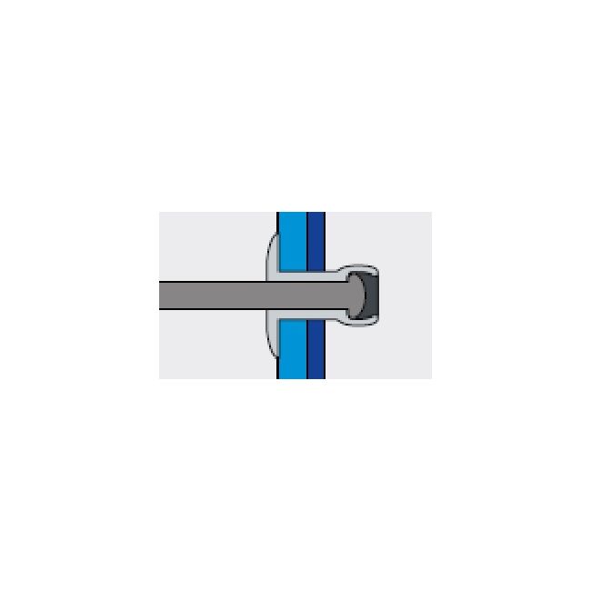 Заклепка вытяжная Нерж/Нерж 4,8х18 шир. бортик 14 мм Fasty, Диаметр гильзы, d1 мм: 4,8, Длина гильзы, L  мм: 18, Диаметр бортика, мм: 14 ,фото 4