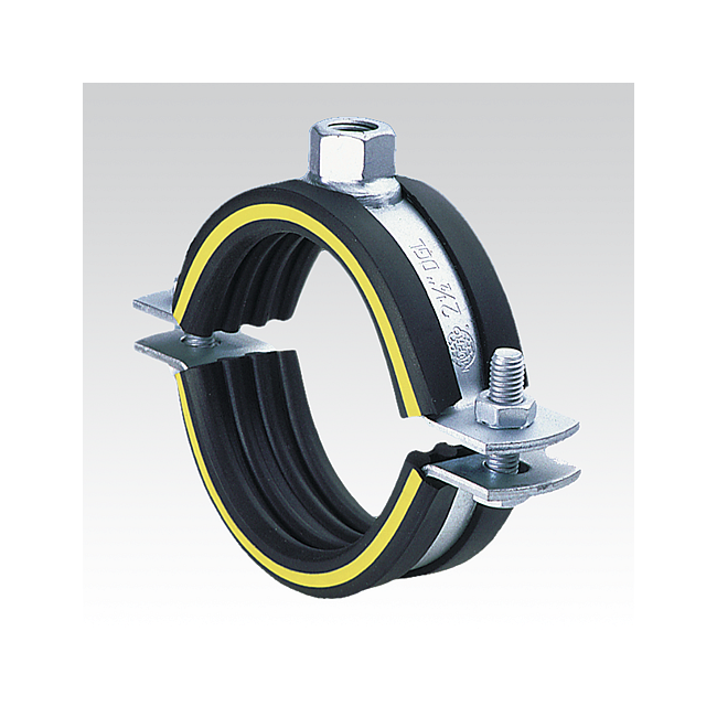 Хомут Mupro SBC для тяжелых труб, с виброизоляцией, нерж. Сталь A2, Для трубы диаметром, мм: 88-92, Метрическая резьба: М12 